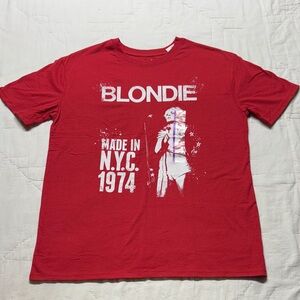 Blondie "Made in N.Y.C. 1974" Red Graphic T-Shirt Vintage Style Debbie Harry NWT